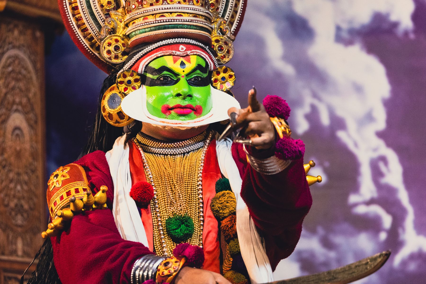 Kathakali Performer Points Dramatically